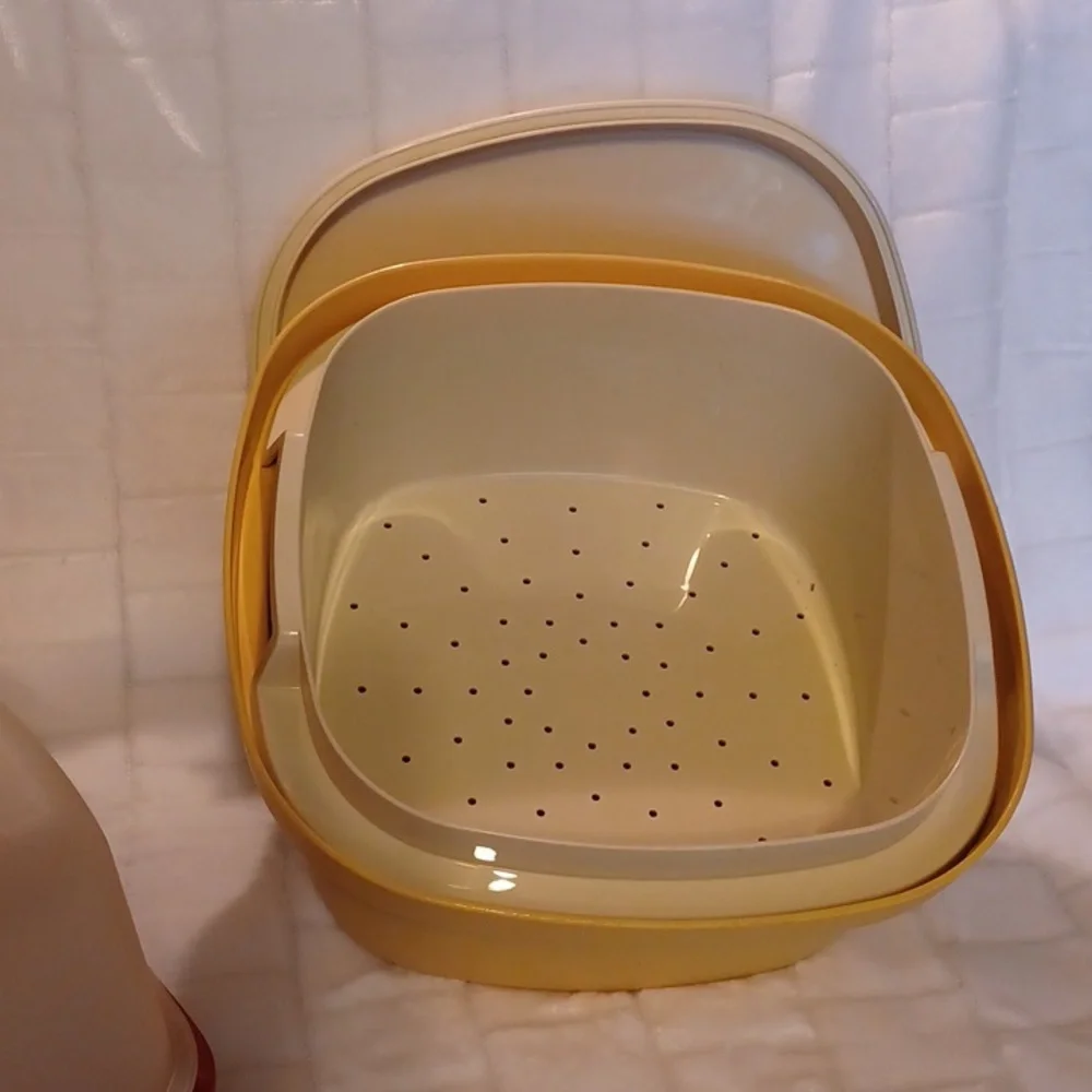 Tupperware butter keeper. Vegetables steamer and meat keeper